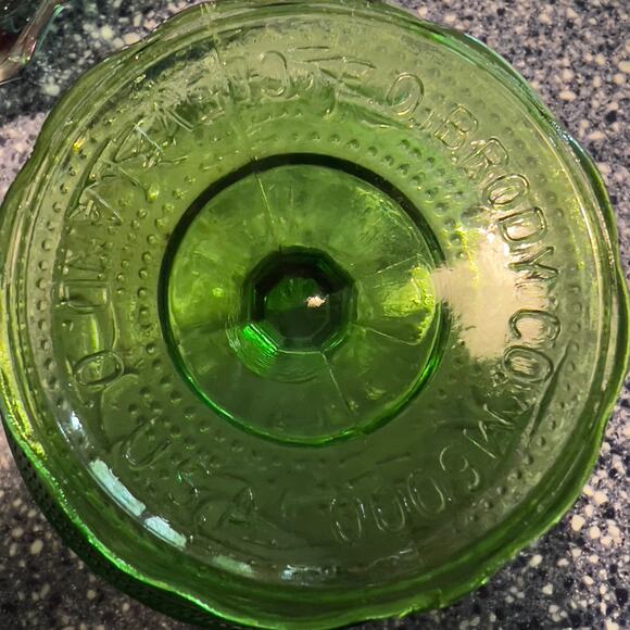 EO Brody M6000 Emerald Green Glass Vintage Compote Pedestal Candy Dish Cleveland - Picture 2 of 15